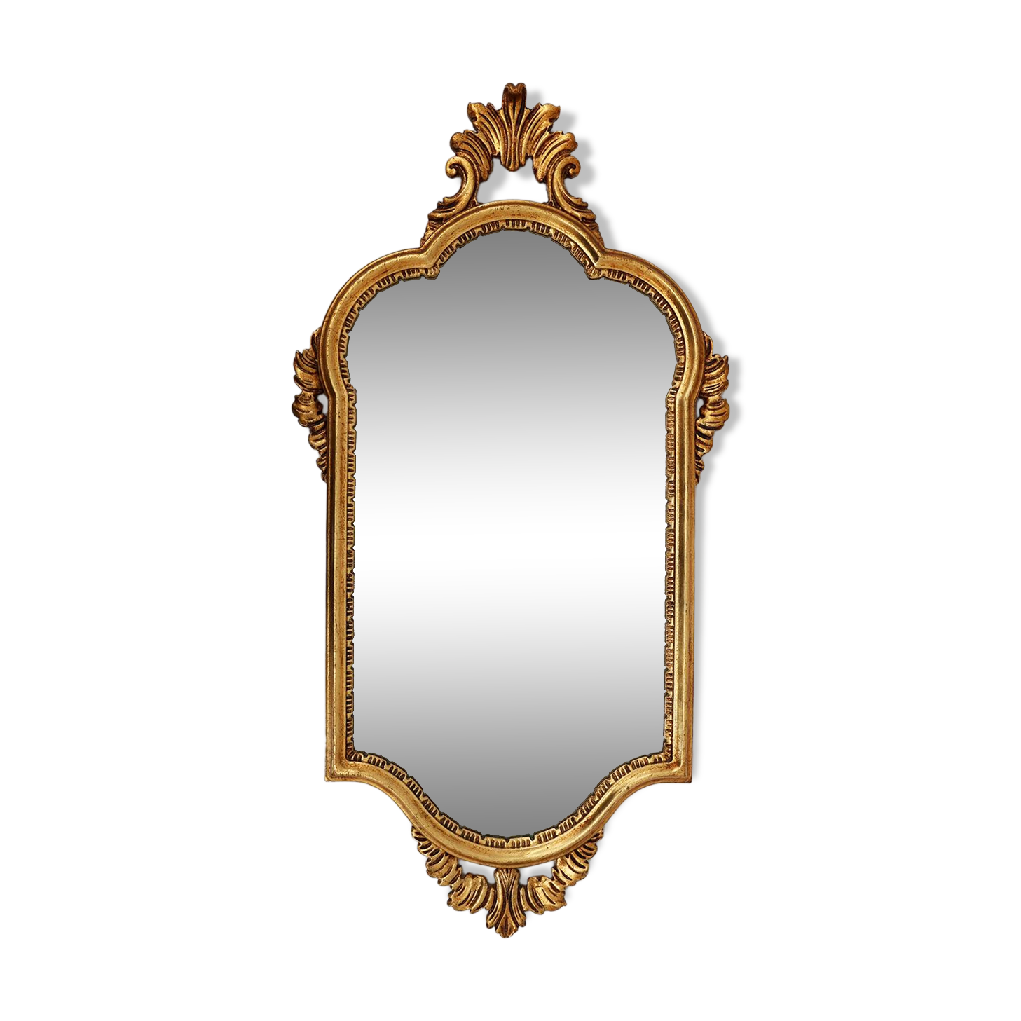 Mid-Century Baroque Style Gilded Mirror, France, 1950s