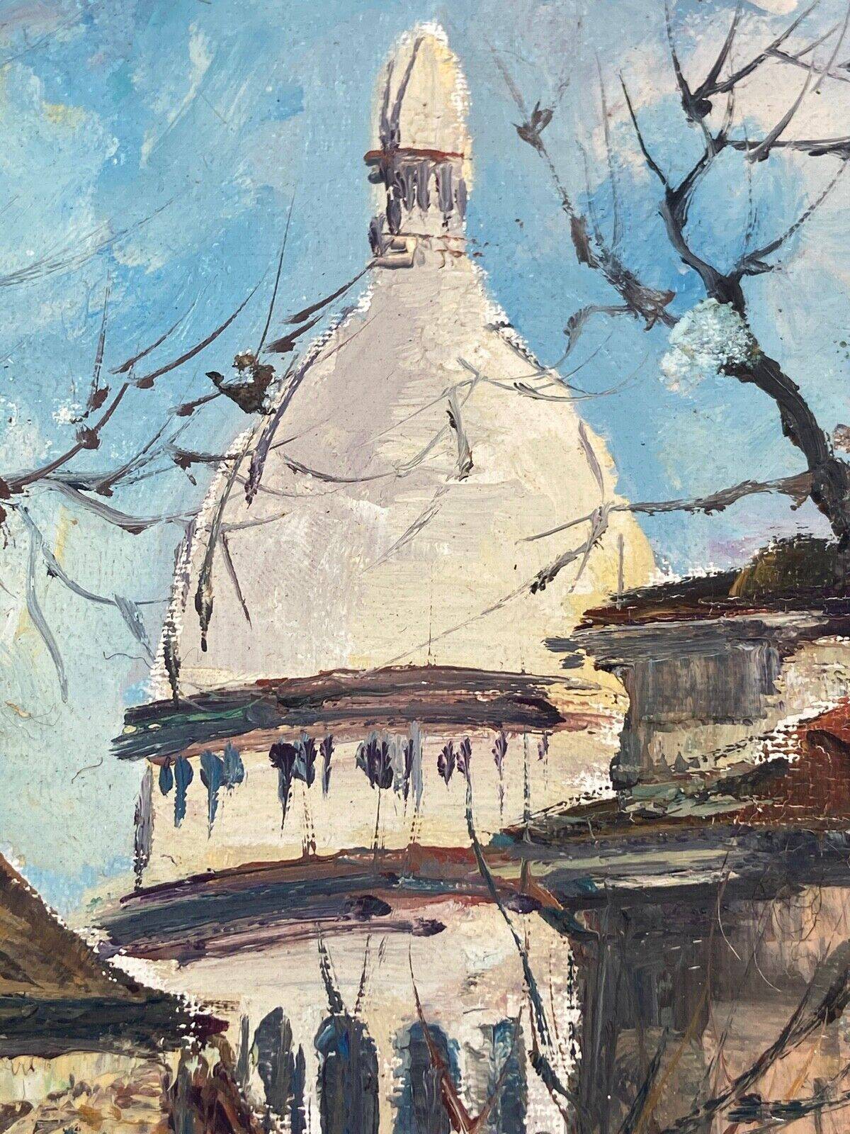 Oil on panel by Gino Milani Paris Saint-Pierre de Montmartre 1975