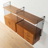 Teak veneer wall shelf, 1960s