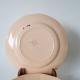 Set of 6 digoin sarreguemines dessert plates with pink flowers