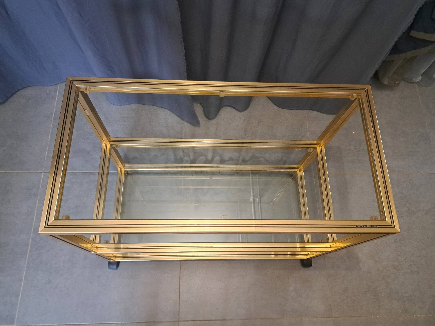 Pierre Vandel serving trolley in gold aluminum