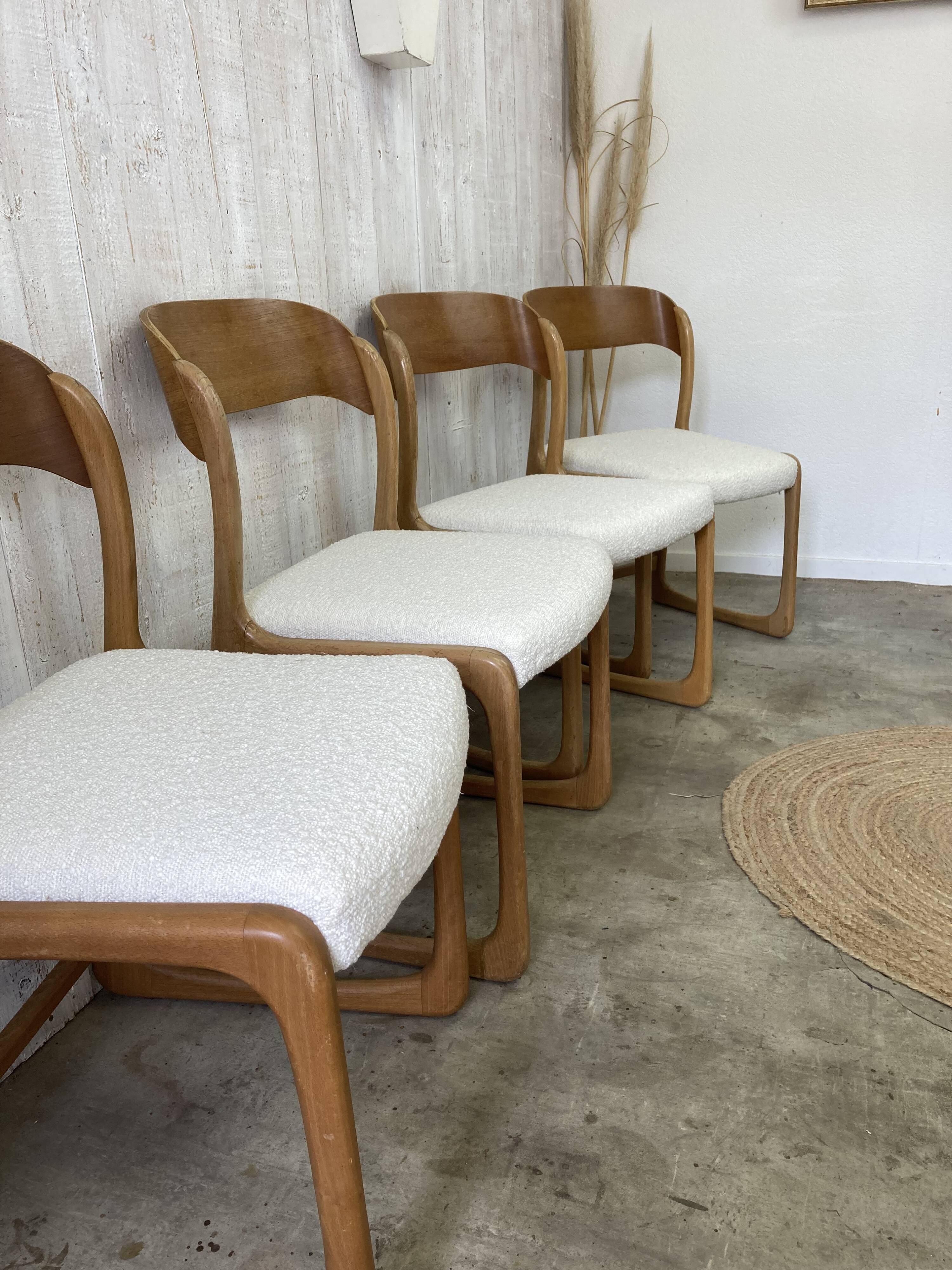 Set of 4 Baumann sled chairs