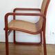 Fauteuil design traineau bois et cannage – années 80