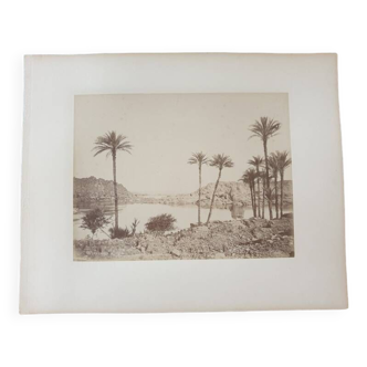 Pascal Sébah (1823-1886) - Photographie, tirage albuminé - "Les rochers de Konosso, Egypte"