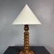 Brutalist Wood Turned Table Lamp in the style of Charles Dudouyt, 1950s