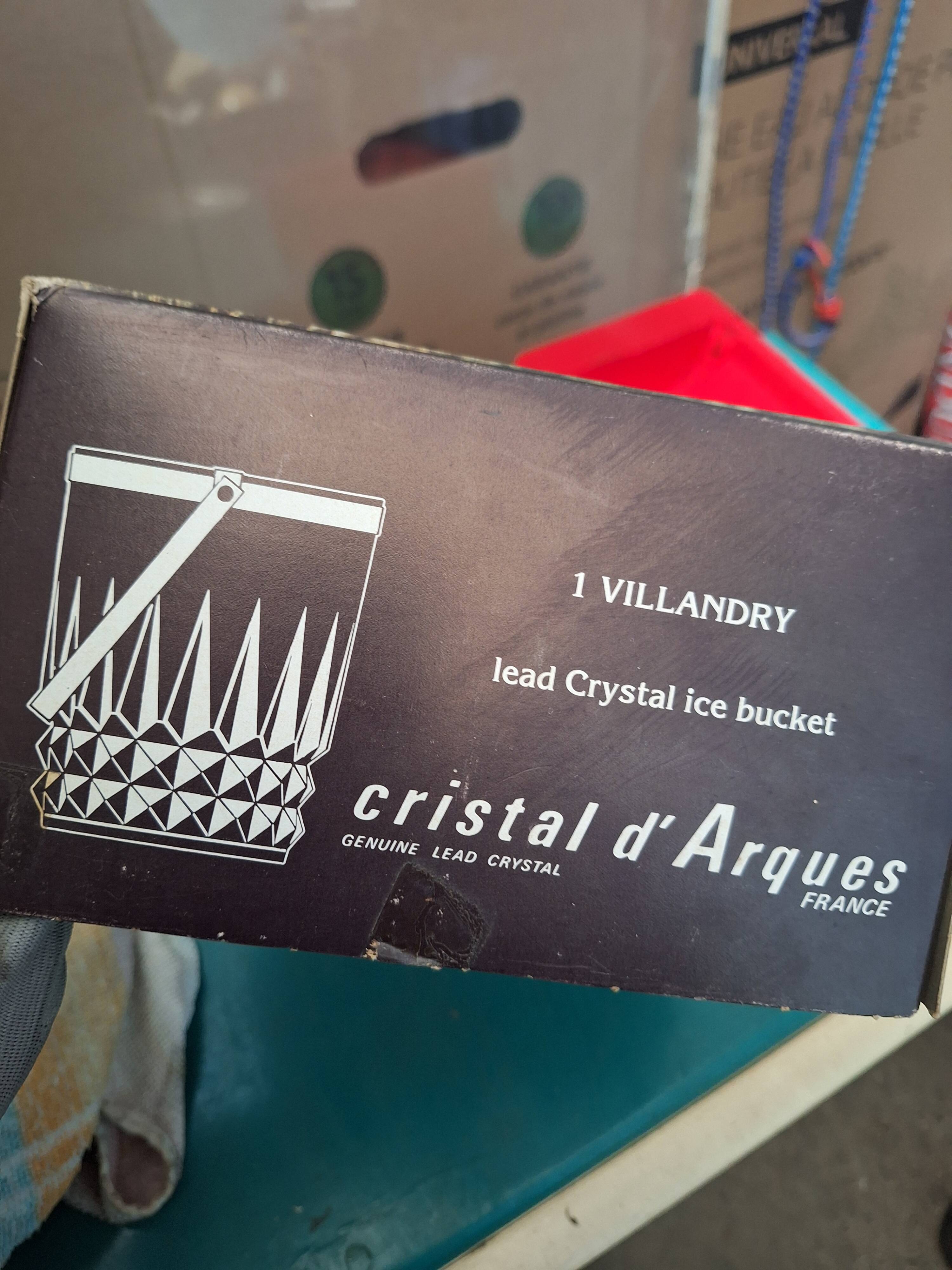 Cristal d'Arques Vallandry new ice bucket in its packaging 1980