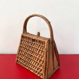Vintage woven wicker rattan basket