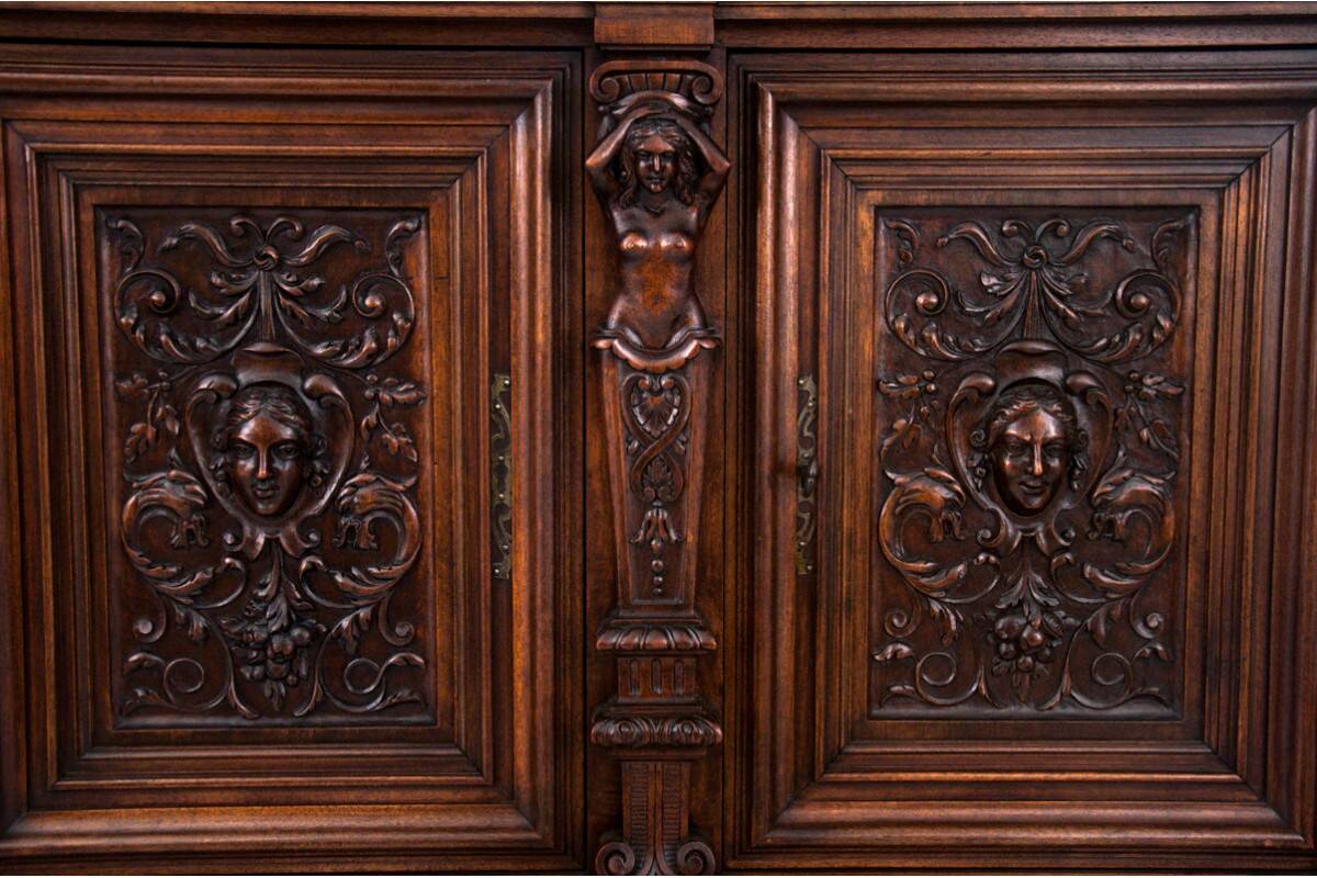 Figural Renaissance cabinet, France, around 1870.