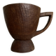 Midcentury Cubist XXXL Cup in West African Monoxyl Wood