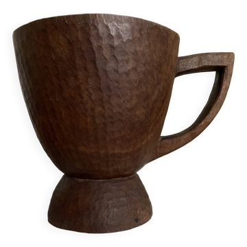 Coupe XXXL cubiste midcentury en bois monoxyle west africa