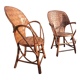 Pair of armchairs in chestnut