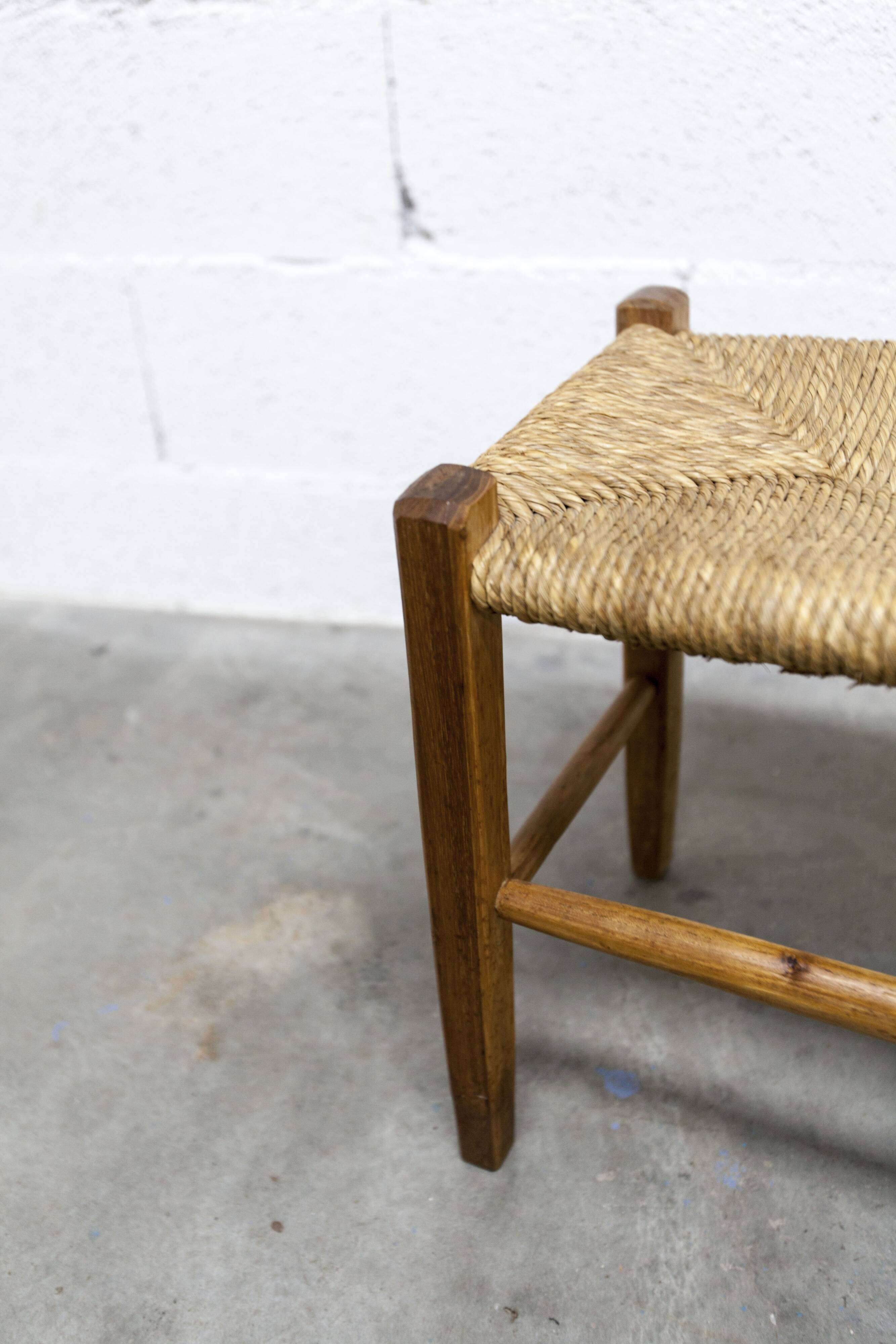 Rustic artisanal brutalist bench 1960 93cm