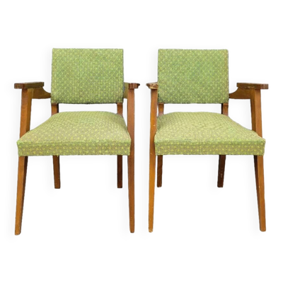 Paire de fauteuils bridge vintage 1950s pieds compas design