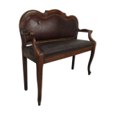 Leather bistro bench