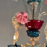 Rezzonico Venetian Chandelier in Multicolored Venetian Glass, 6 Light Arms