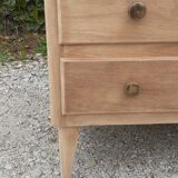 Dresser 4 drawers feet compass vintage raw wood