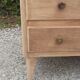 Commode 4 tiroirs pieds compas bois brut vintage