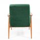 Vintage armchair, fully renovated, 1970s, green bottle velvet, pink edge