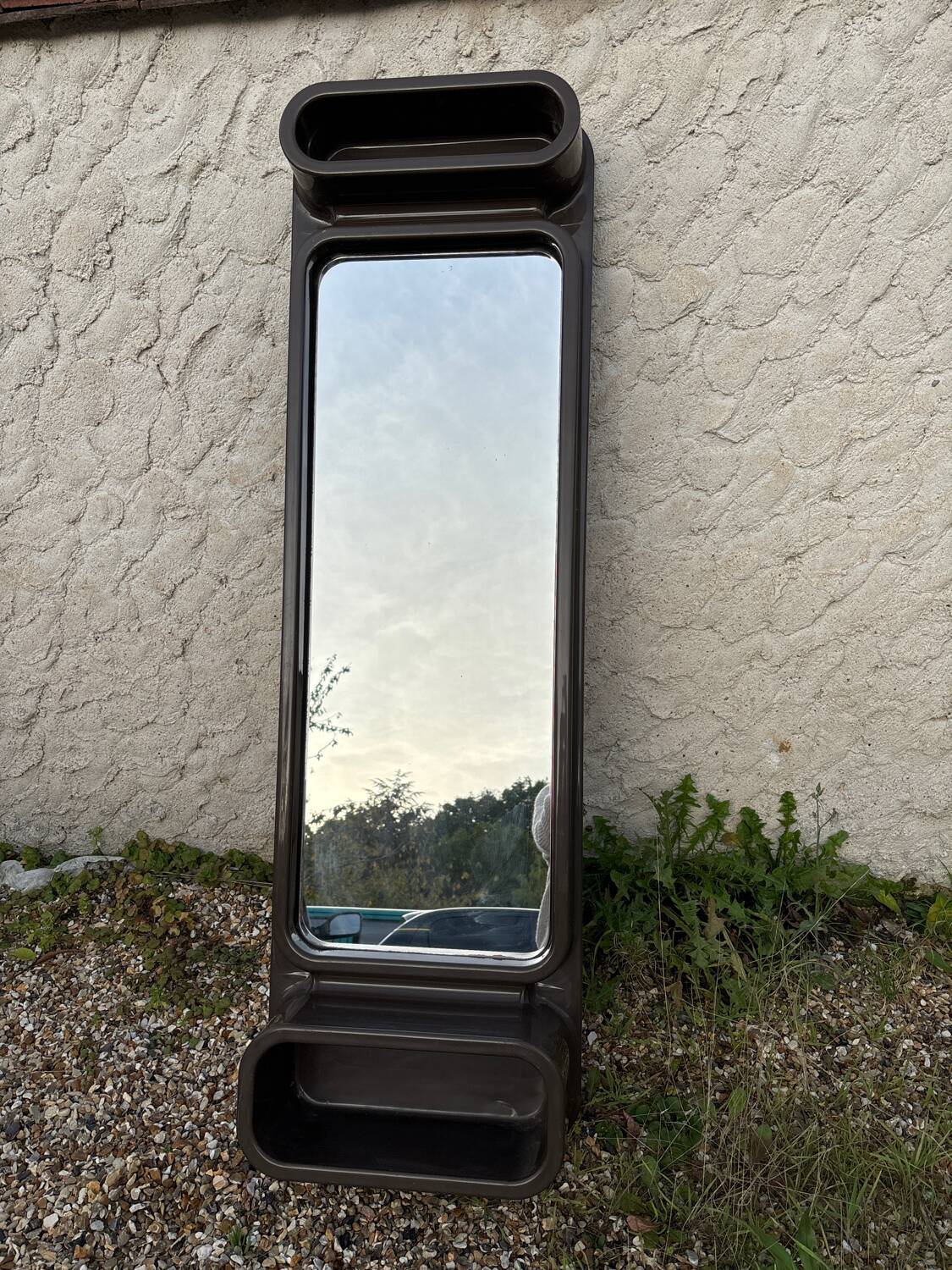 Vintage thermoformed plastic mirror