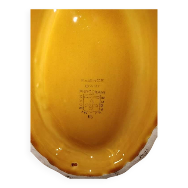 Légumier couvert Proceram Faïence d'Art Provence ocre – Années 1970 Rare