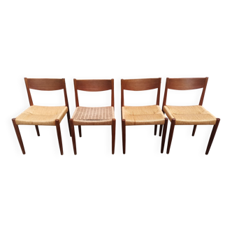 4 Danish chairs by Poul Volther for Frem Rolje, 1960s.