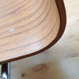 Multiplied wooden chair and chrome feet, vintage 60/70s