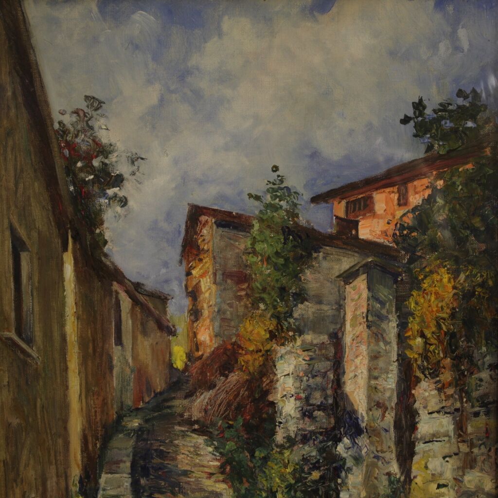 Italian landscape oil painting in Impressionist style