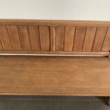 Wooden bench with backrest
