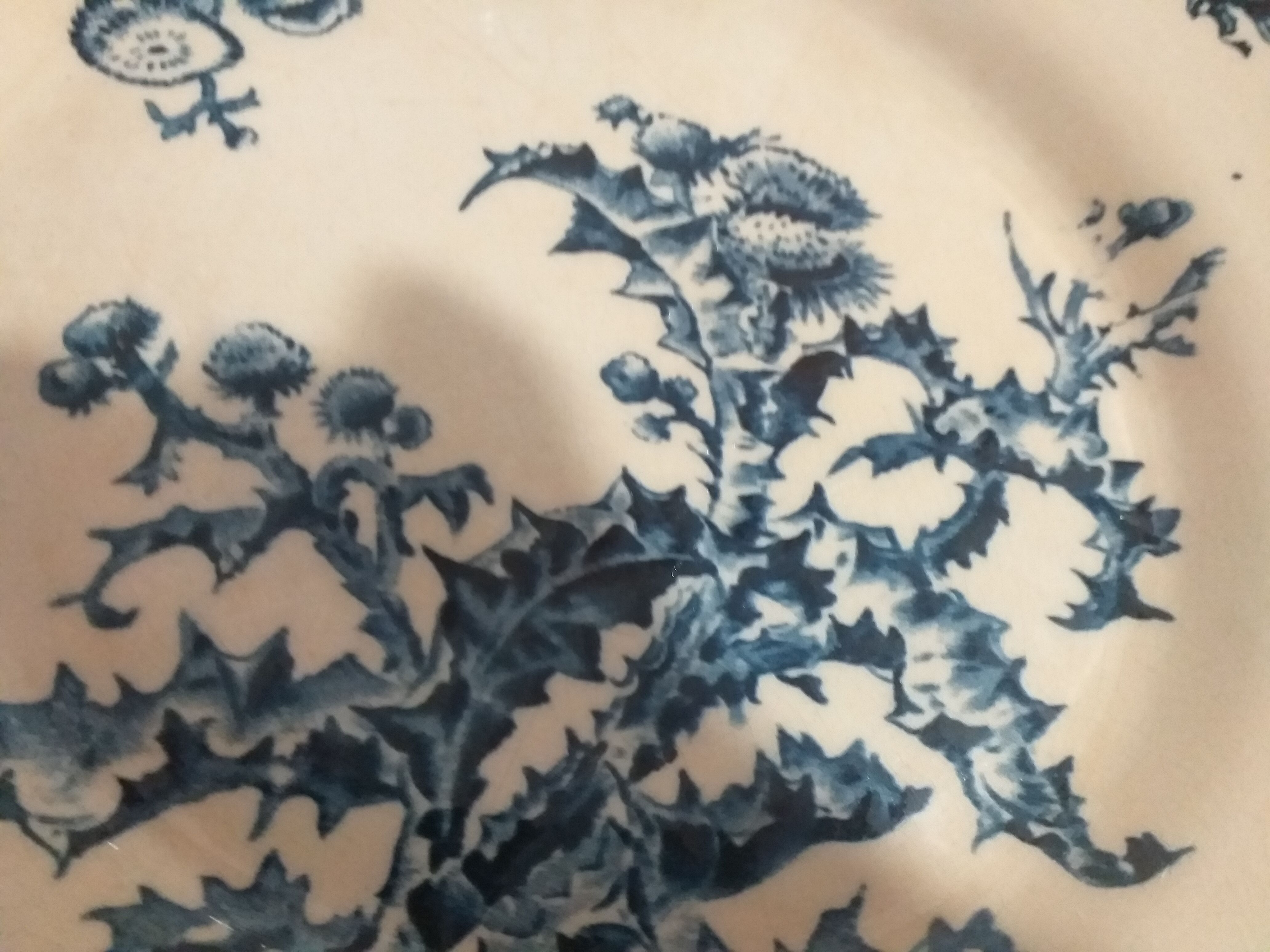 Flat plate in Gien porcelain model Chardons