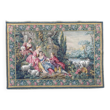 Aubusson-style Jacquard tapestry "Berger Galant"