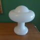 Mushroom lamp peill putzler in white opaline 60'S