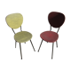 2 vintage chairs, metal and skaï