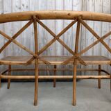 Former bench in wood and caning