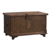 Antique chest carved with floral motifs (c.1820)