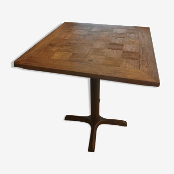 Teck and metal bistro table - 70x70