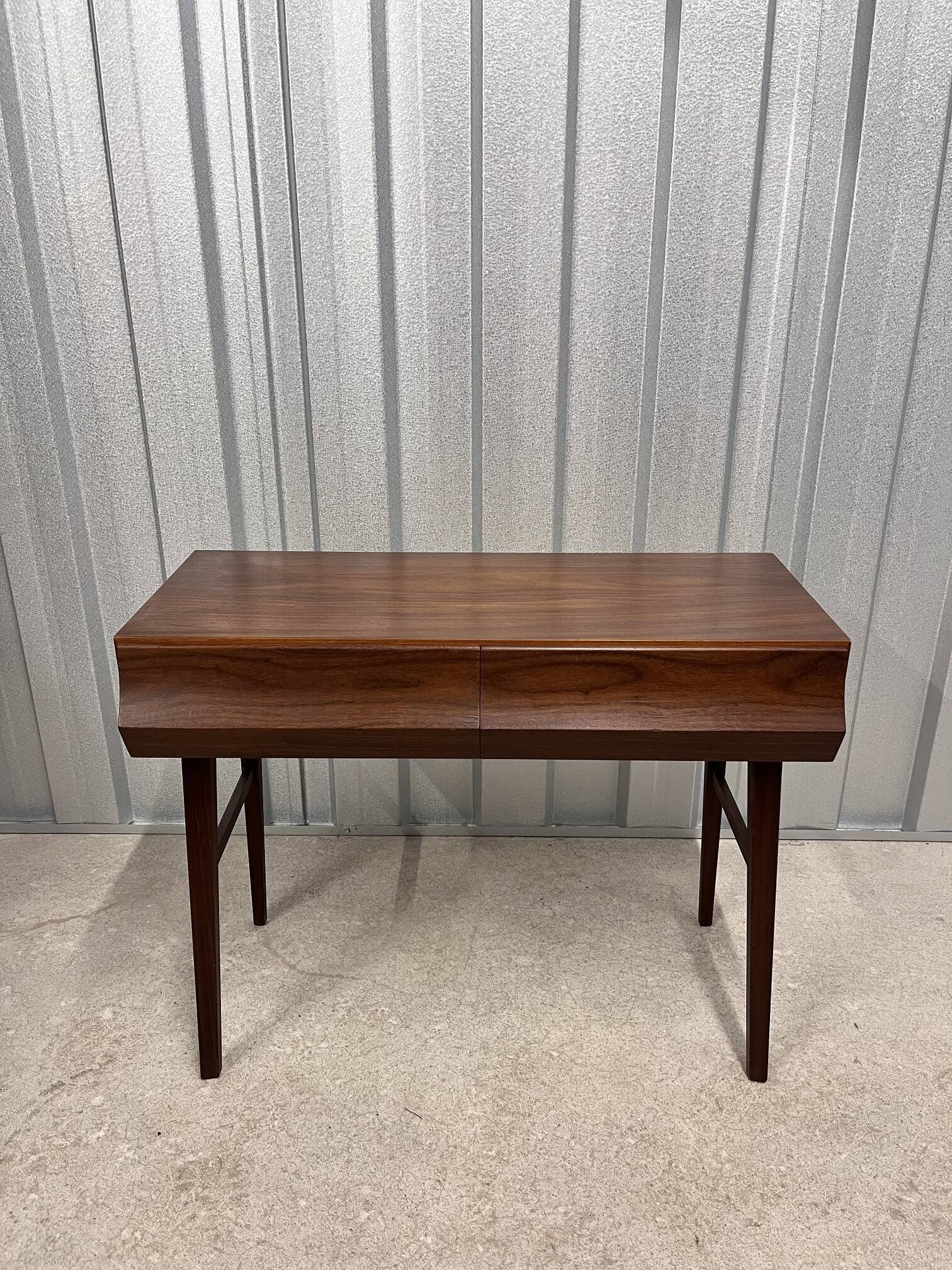 Swedish Console Table with Two Drawers in Dark Teak by G&T, 1960s