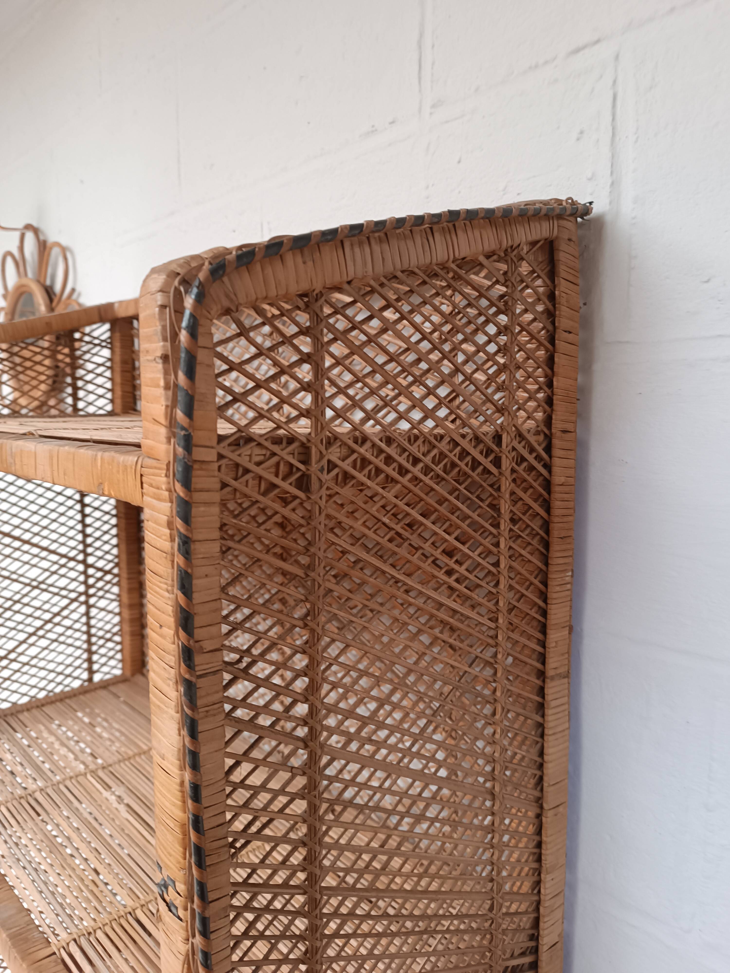Vintage rattan shelf