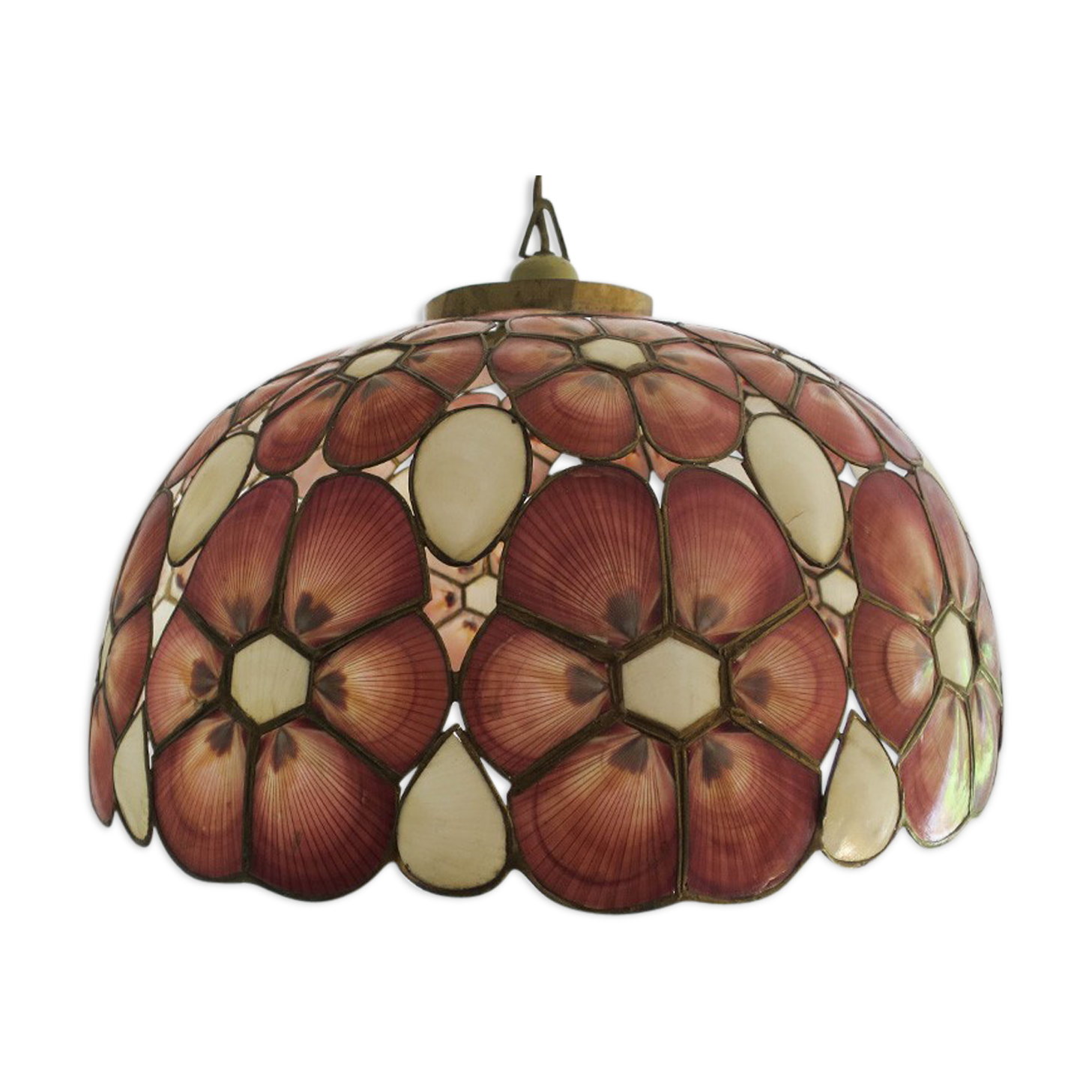 Capiz floral hanging lamp