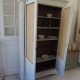 Library, vintage dresser re-enchanted in cloud gray.