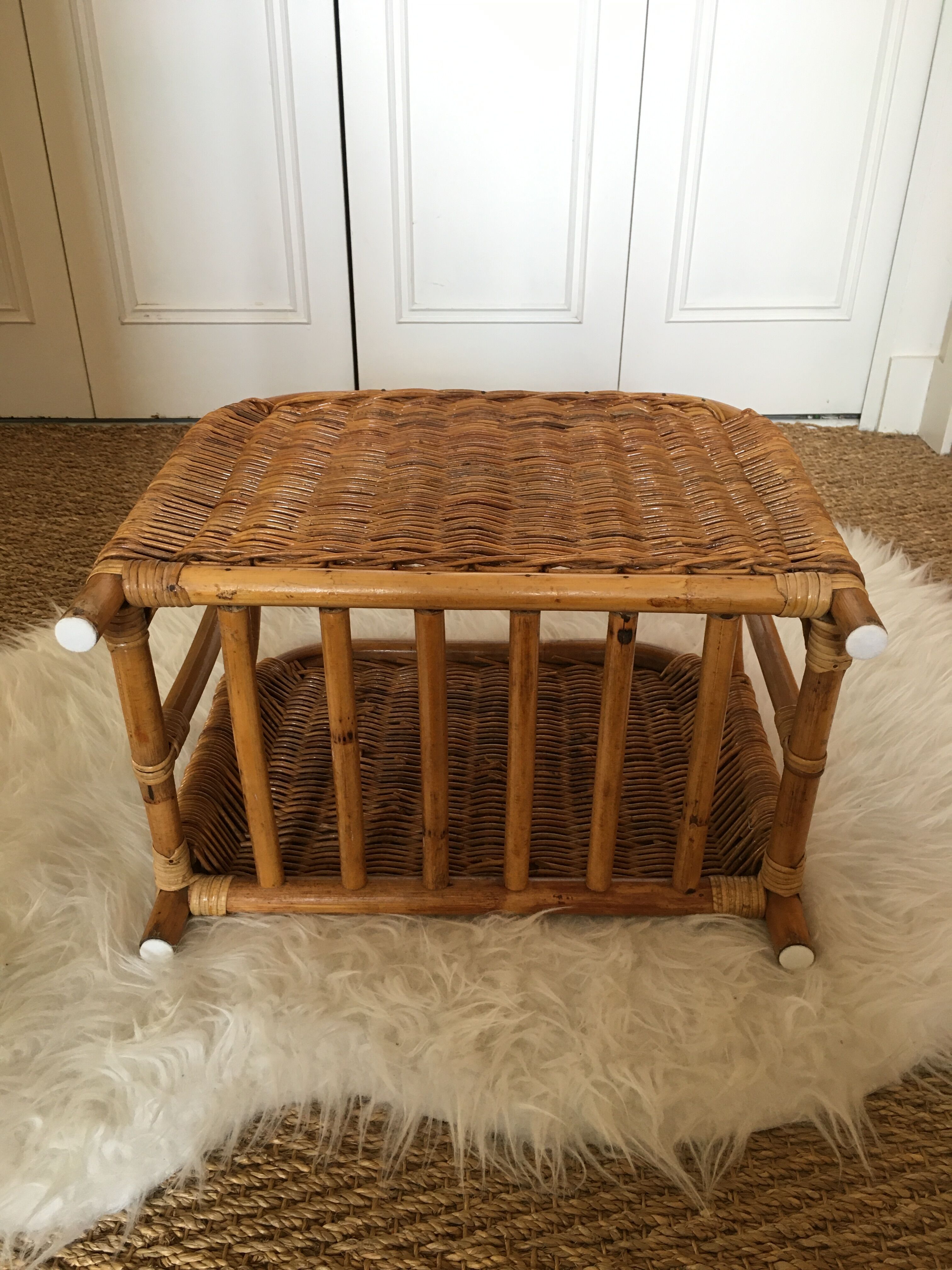 Rattan magazine holder