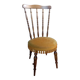 Vintage chair in turned wood and gold velvet, 1960
