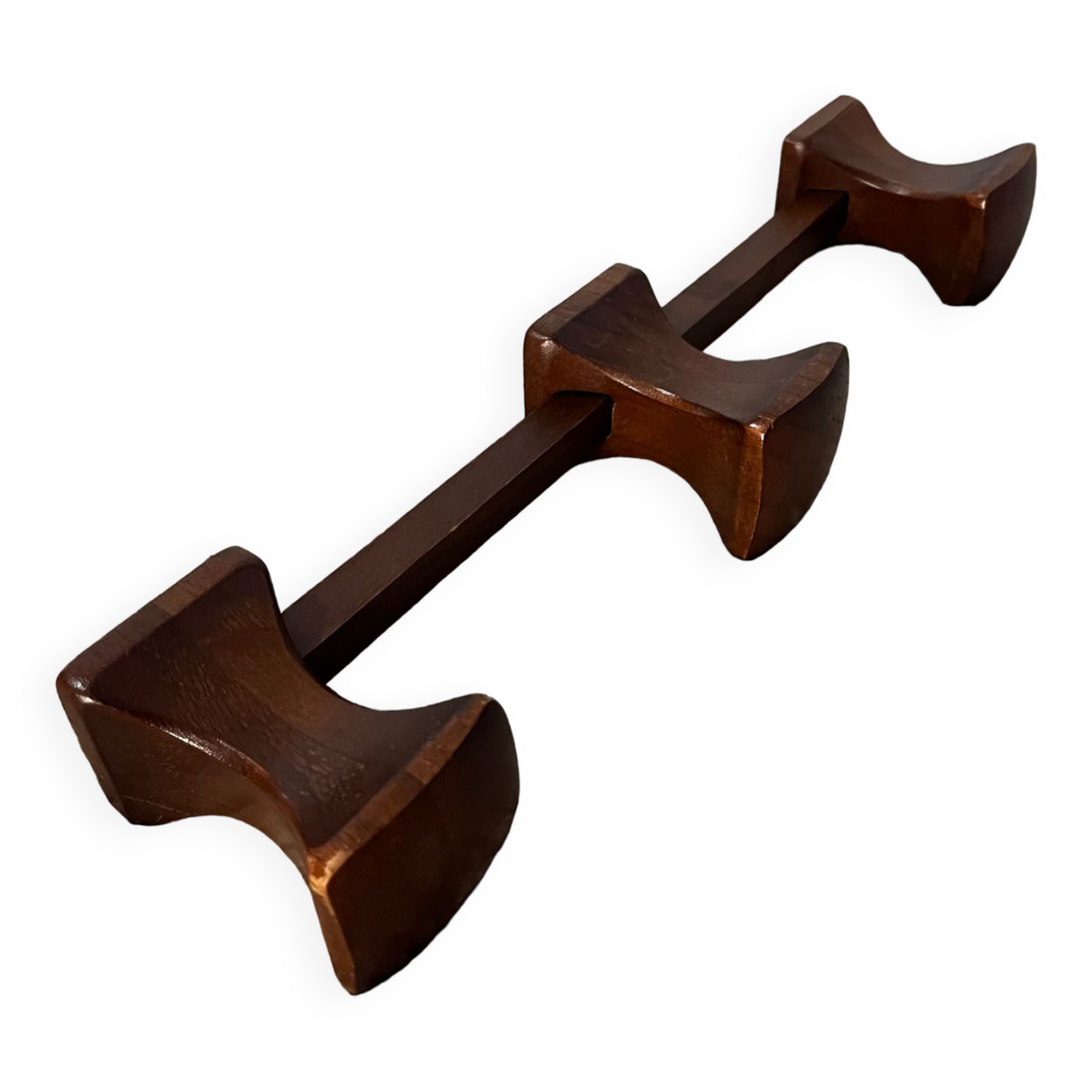 Art deco wooden wall coat rack