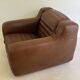 Fauteuil prototype en simili cuir marron par Michel Ducaroy, France années