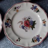 Series of 6 flat plates in earthenware of sarreguemines model agreste