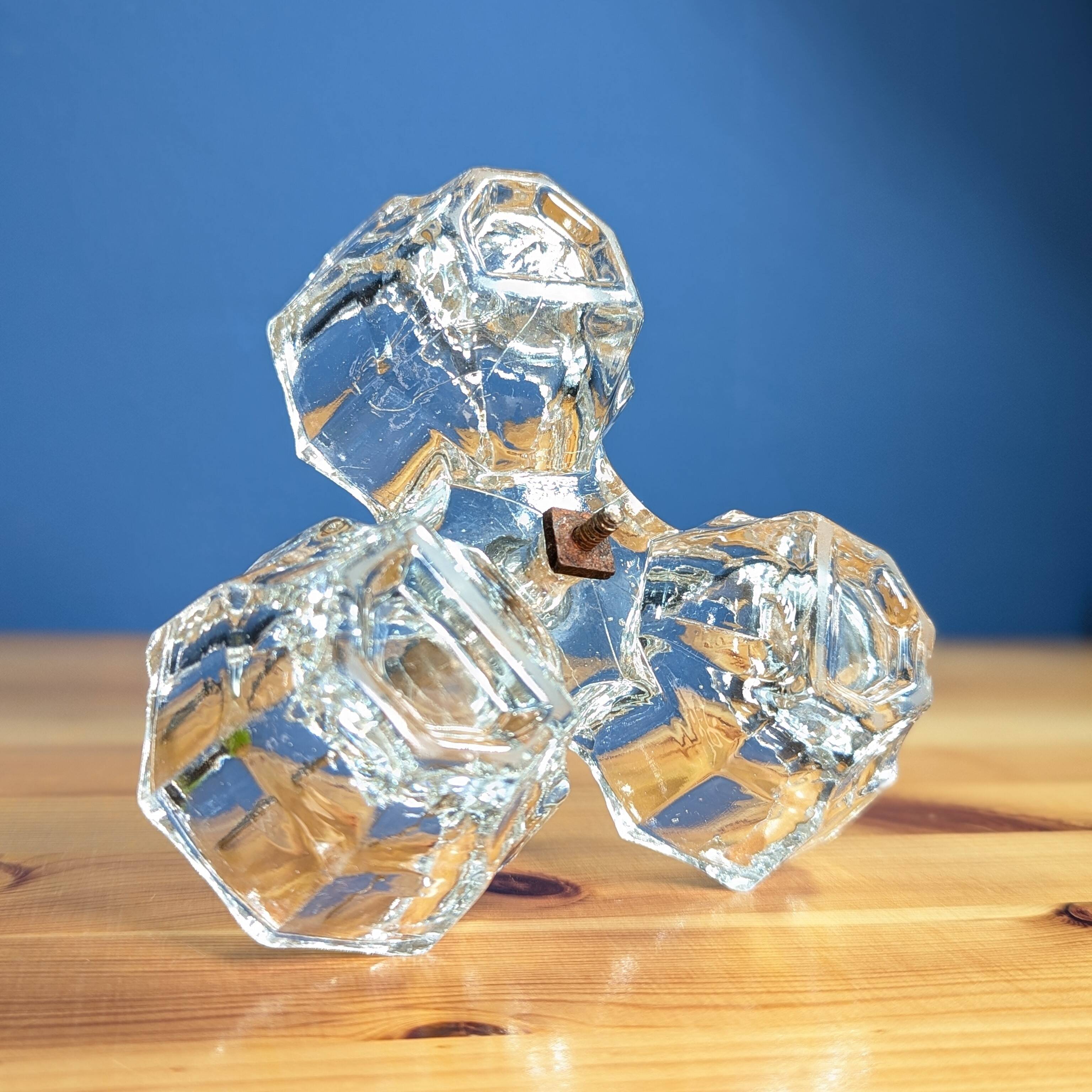 Old Crystal and Silver Metal Salt Cellar Condiments Salt Pepper