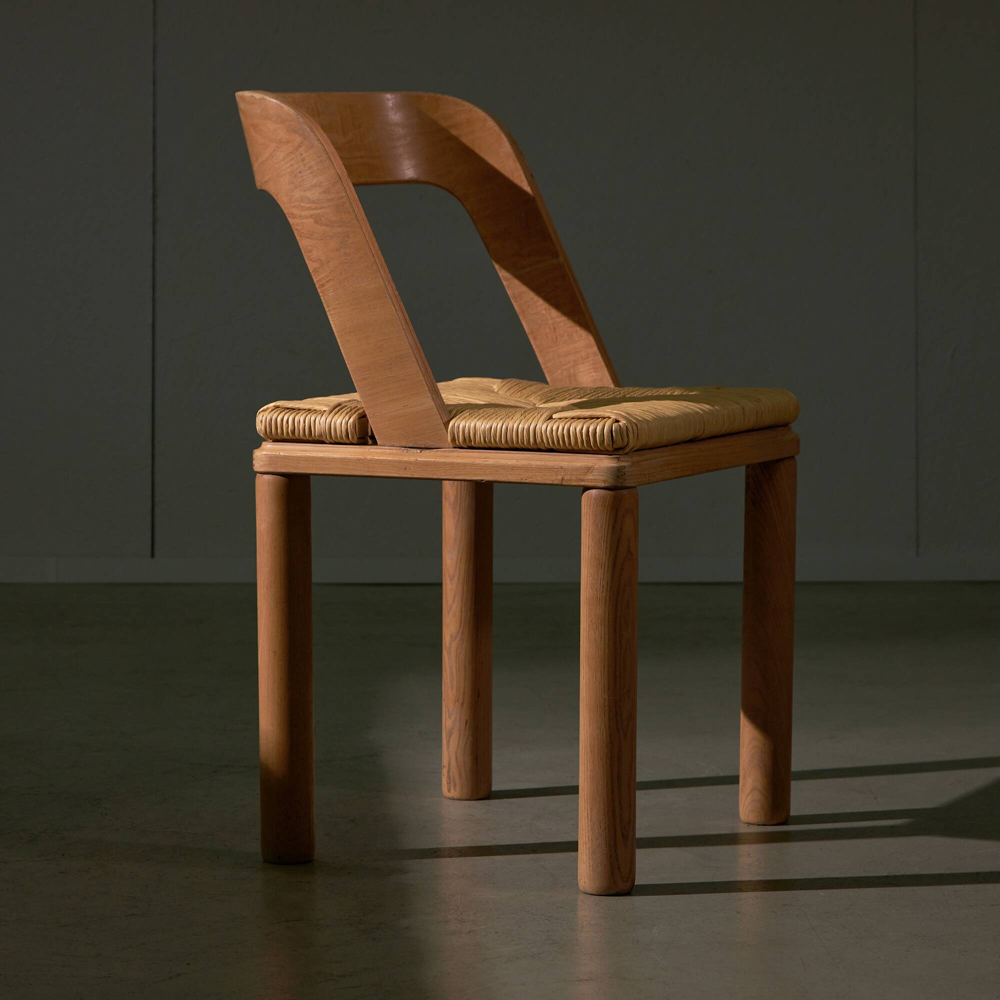 Set of 3 Italian Wooden Curved Backrest Chair