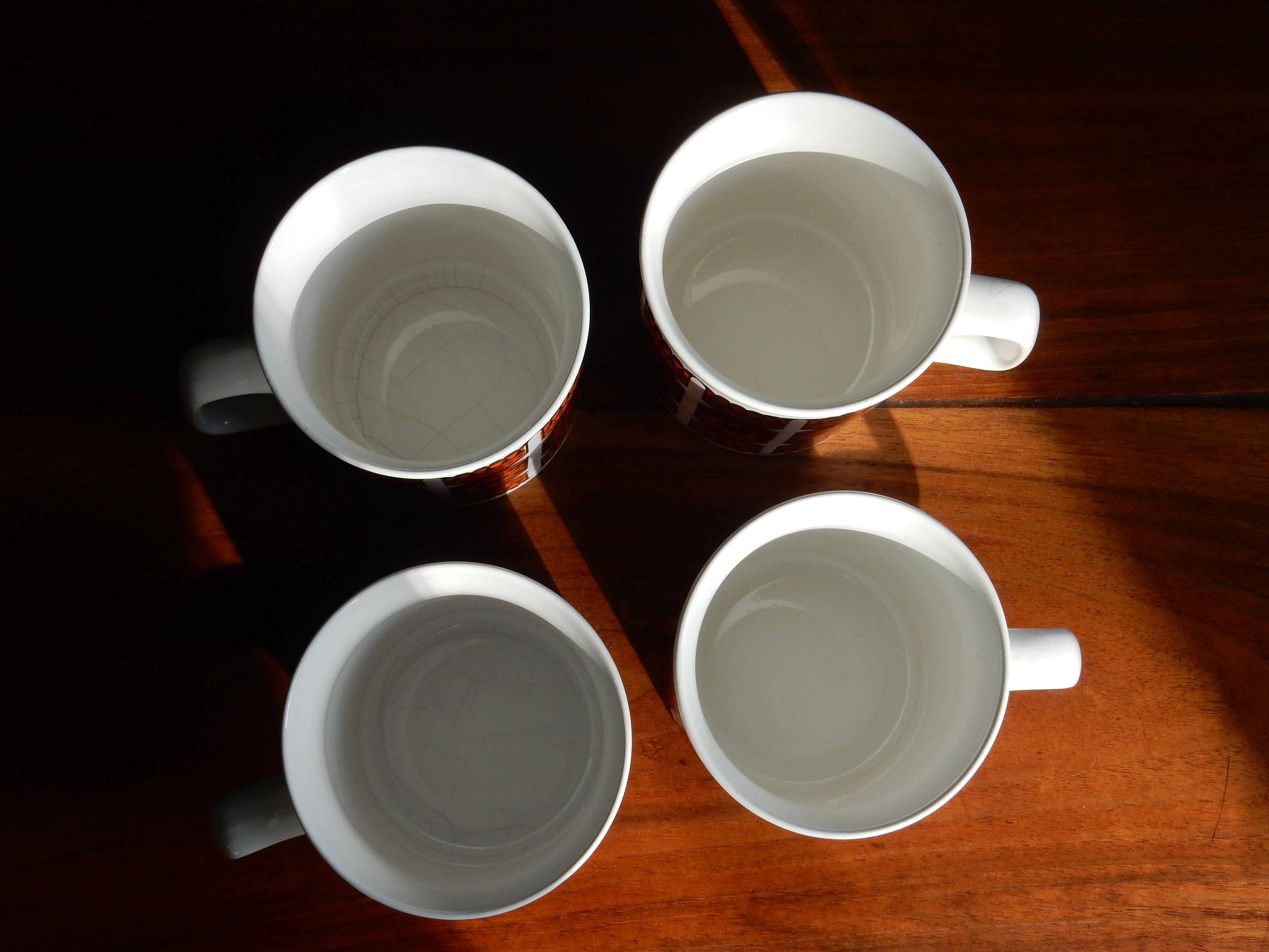 4 Staffordshire pottery ceramic mugs