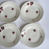 Suite of 4 dinner plates Sarreguemines