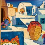 Painting "Greek Island of Mykonos" by Ghislaine Caprin