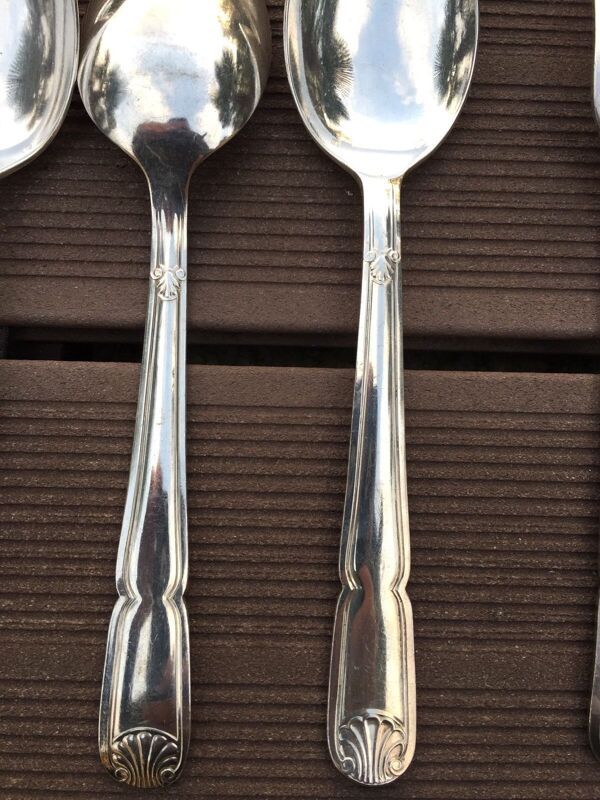 Set de 12 cuillères 12 fourchettes metal argente bouillet bourdelle poicon bb coquille